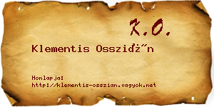 Klementis Osszián névjegykártya